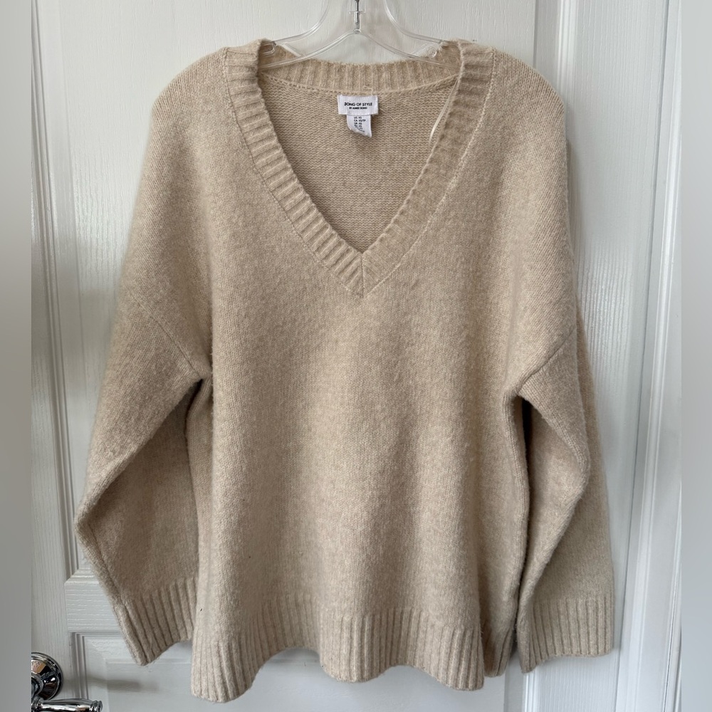 Revolve Song of Style Cream V-Neck Sweater